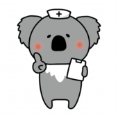 ナースキャップをかぶってアドバイスするコアラ