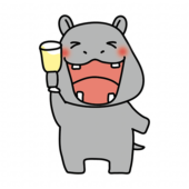 パーティーで乾杯するカバ