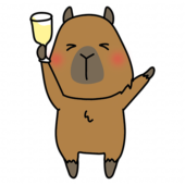 パーティーで乾杯するカピバラ