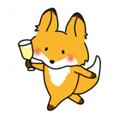 パーティーで乾杯するキツネ