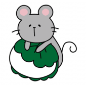 柏餅の上に乗っかるネズミ