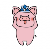 兜をかぶったぶた