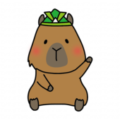 兜をかぶったカピバラ