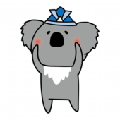 兜をかぶったコアラ