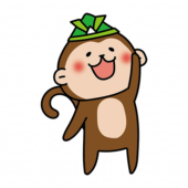 兜をかぶった猿