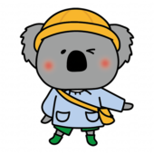 通園帽子と通園バッグを持っているコアラ