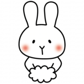 手を洗う白いうさぎ