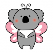 蝶々の格好をしているコアラ