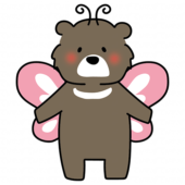 蝶々の格好をしているクマ