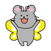 蝶々の格好をしているネズミ