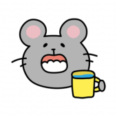 ガラガラうがいをするネズミ