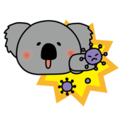 ウイルスをパンチするコアラ