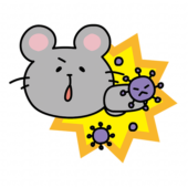 ウイルスをパンチするネズミ