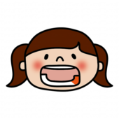 歯磨きする位置　左下奥歯（女の子）