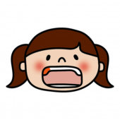 歯磨きする位置　右上奥歯（女の子）