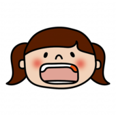 歯磨きする位置　左上奥歯（女の子）