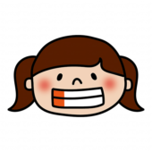 歯磨きする位置　右奥歯側面（女の子）