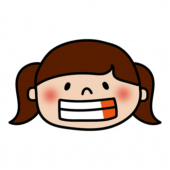 歯磨きする位置　左奥歯側面（女の子）