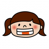 歯磨きする位置　下の前歯（女の子）