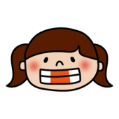 歯磨きする位置　前歯（女の子）