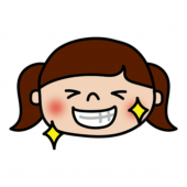 歯がピカピカになった子供（女の子）