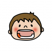 歯磨きする位置　右下奥歯（男の子）