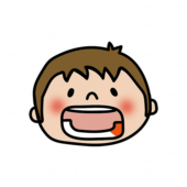 歯磨きする位置　左下奥歯（男の子）