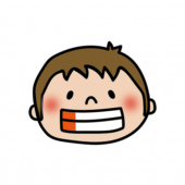 歯磨きする位置　右奥歯側面（男の子）