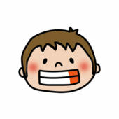 歯磨きする位置　左奥歯側面（男の子）