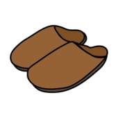 茶色いスリッパ