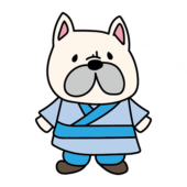 彦星の格好をしたフレンチブルドッグ