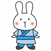 彦星の格好をした白いうさぎ