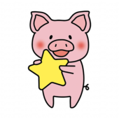 お星さまを持っているぶた