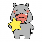 お星さまを持っているカバ