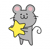 お星さまを持っているネズミ