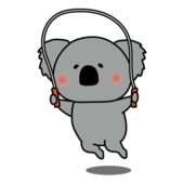 縄跳びをするコアラ