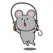 縄跳びをするネズミ