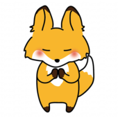 手を合わせて願い事をするキツネ