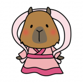 織姫の格好をしたカピバラ