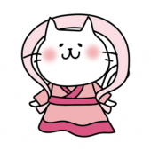 織姫の格好をした白い猫