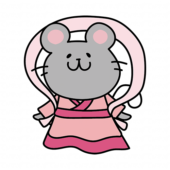 織姫の格好をしたネズミ