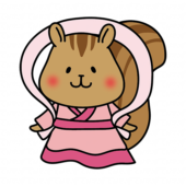 織姫の格好をしたリス