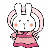 織姫の格好をした白いうさぎ