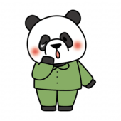 パジャマを着た眠そうなパンダ