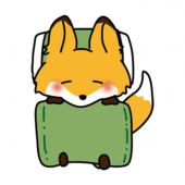 布団で寝ているキツネ