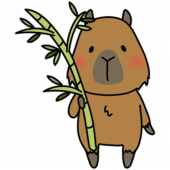 七夕の笹を準備するカピバラ