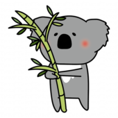 七夕の笹を準備するコアラ