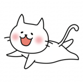 空を飛ぶ白い猫