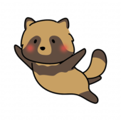 空を飛ぶタヌキ