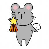 七夕の飾り付けをしているネズミ